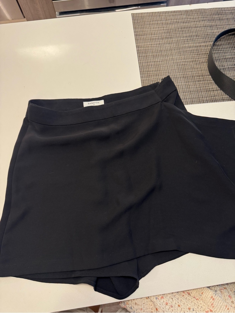 Babaton Black Skort - Minimal A-Line Wrap Front